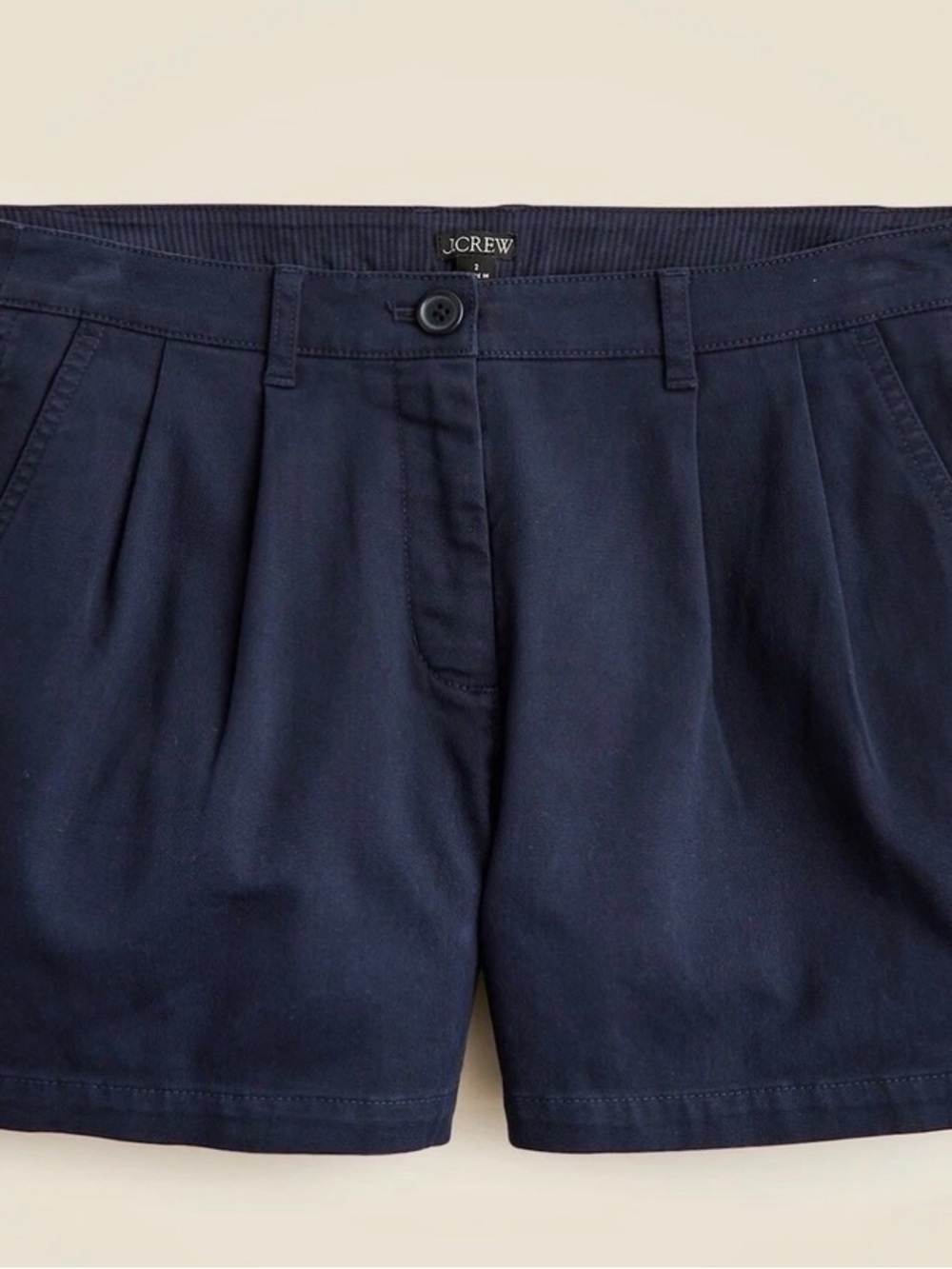 J. Crew 3” Pleated Heritage Chino Shorts Women’s Navy Blue Classic Sz. 6 | (30W)